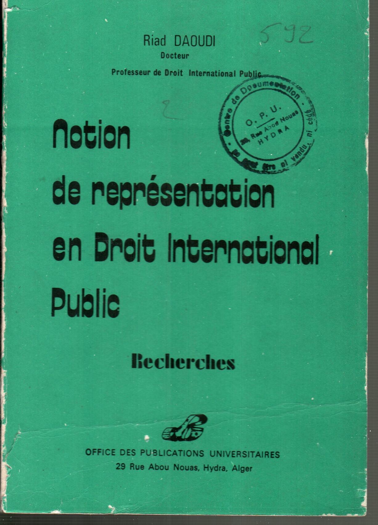Notion de représentations en droit public