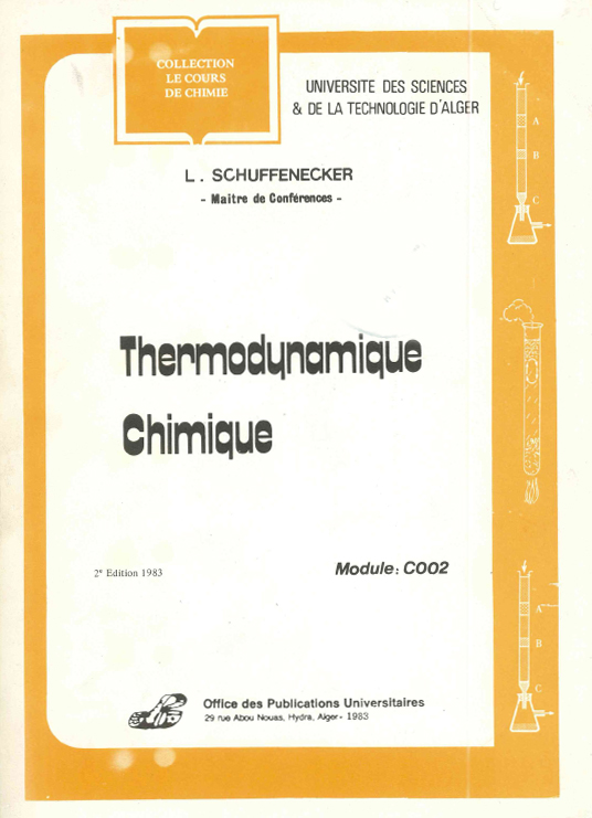 Thermodynamique chimique -3parties-
