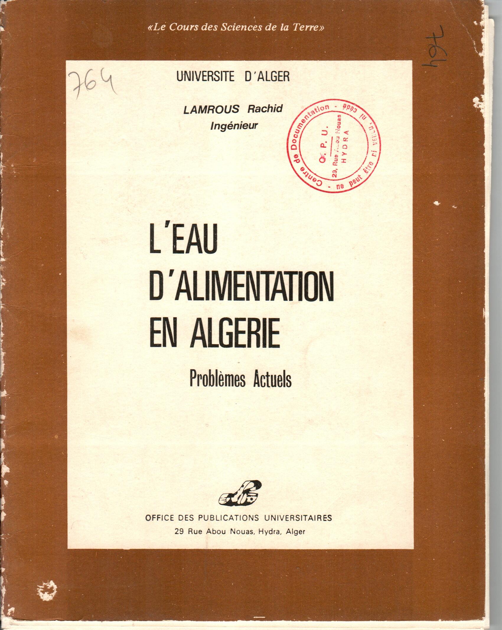 L’eau d'alimentation en Algérie