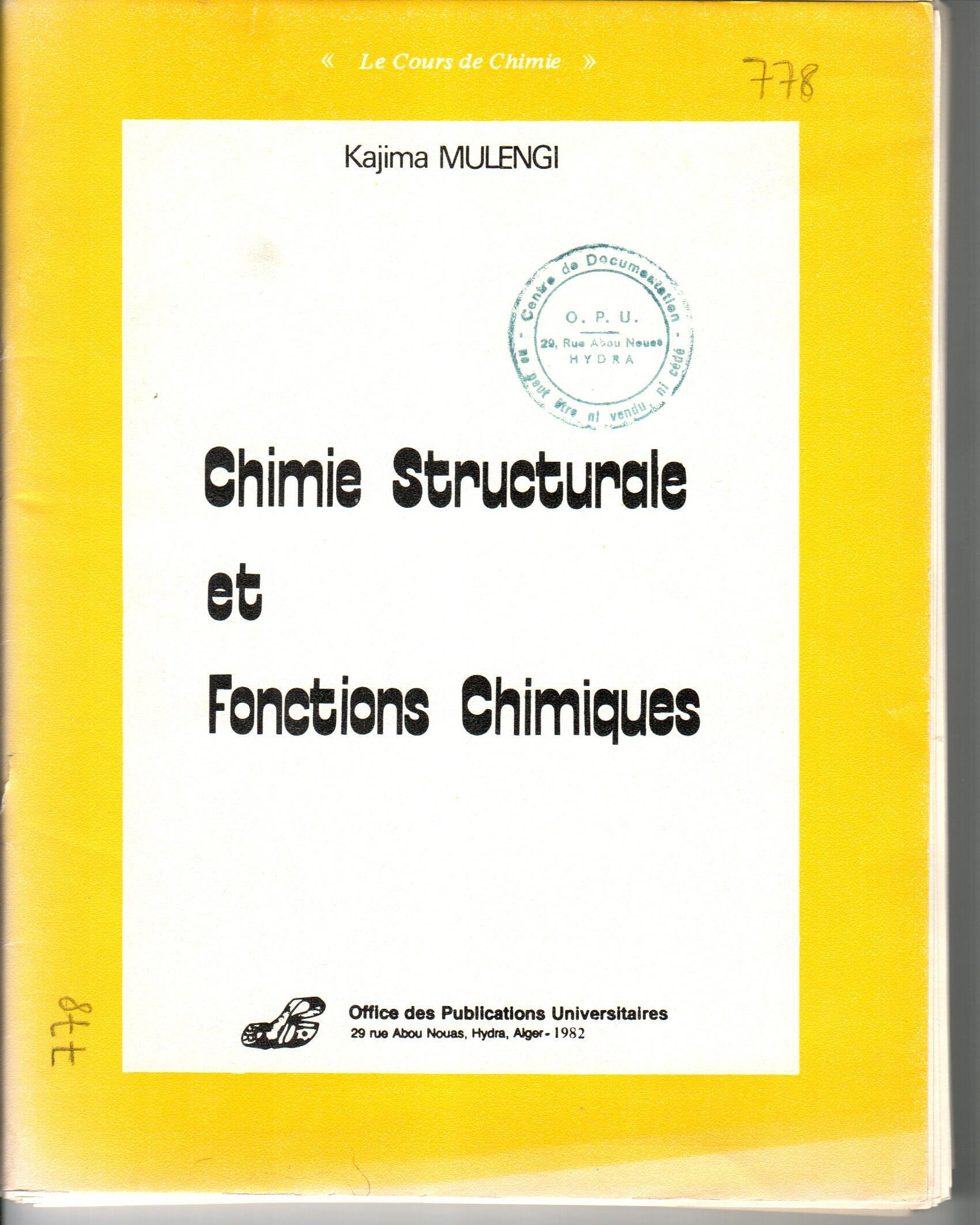 Chimie structurale et fonctions chimiques