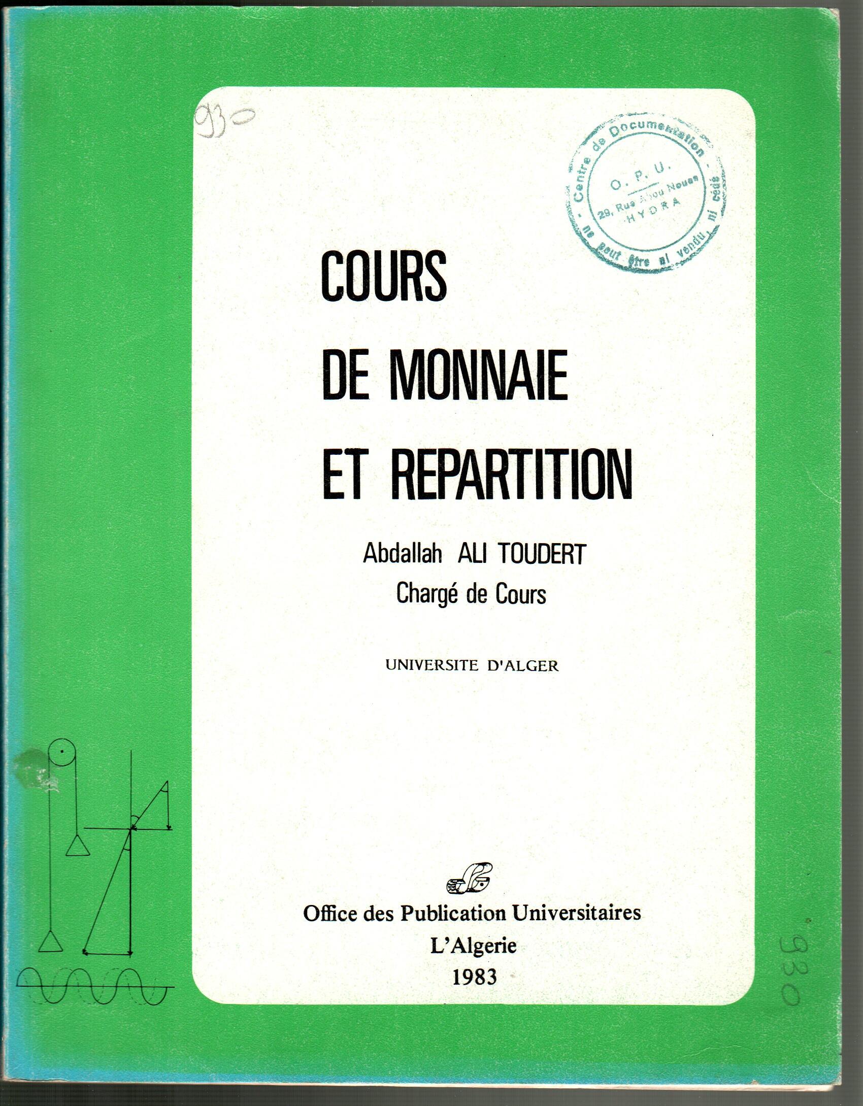 Cours de monnaie et répartition