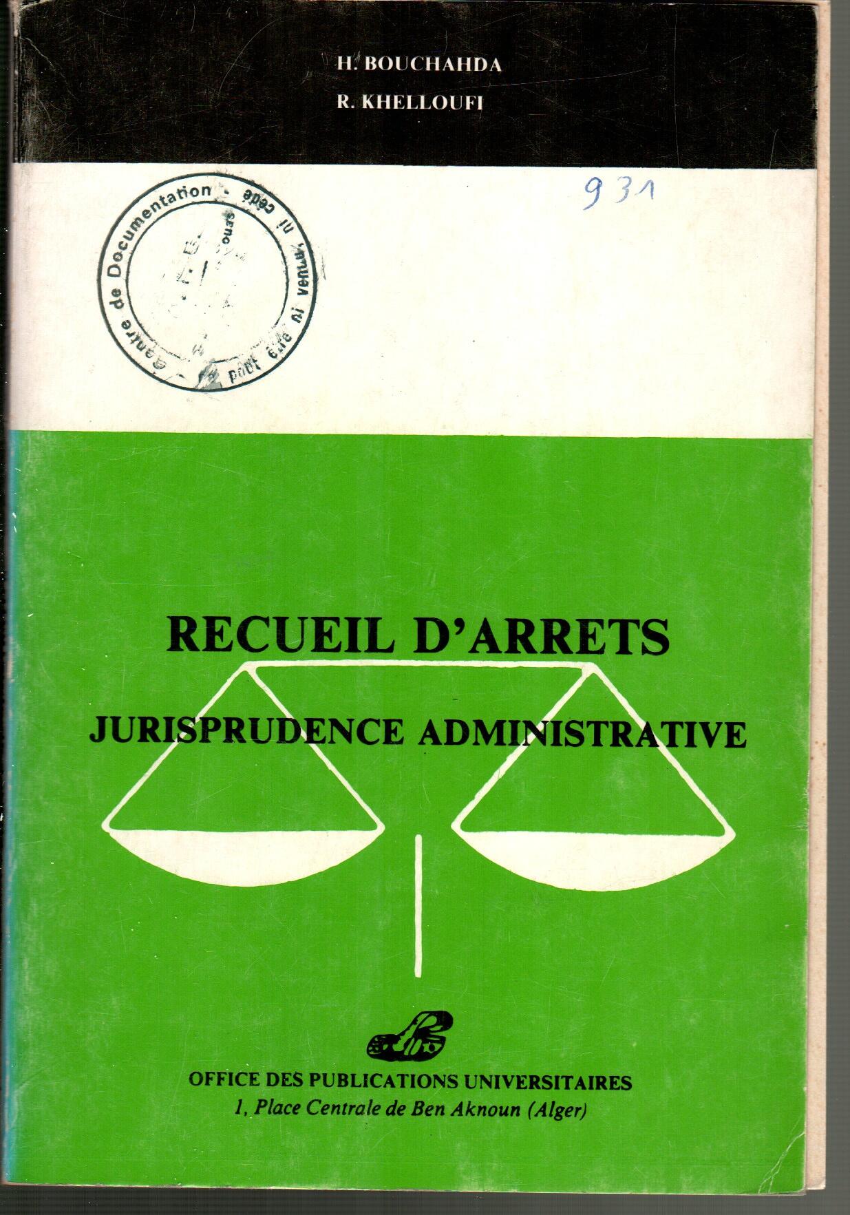 Receuil d'arrets jurisprudence administrative